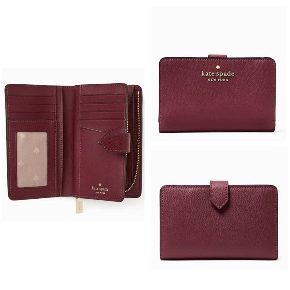 NWT Kate Spade Staci Medium Compartment Bifold Saffiano Leather Wallet - Picture 4 of 5
